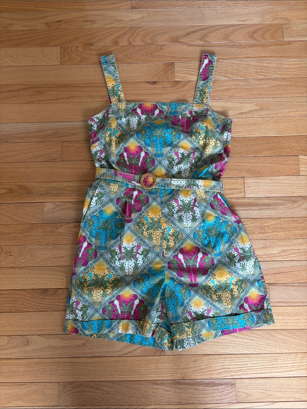 NWT LOFT Multicolor Floral Print Romper with Belt